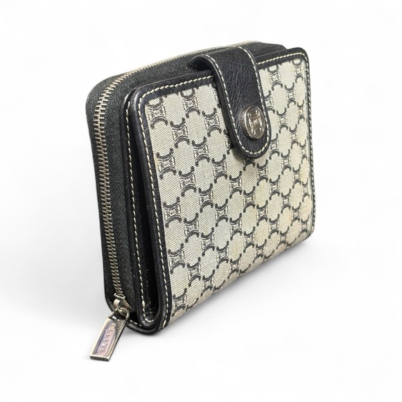 Vintage Celine Macadam monogram bifold compact wallet canvas and leather rare - Picture 2 of 13